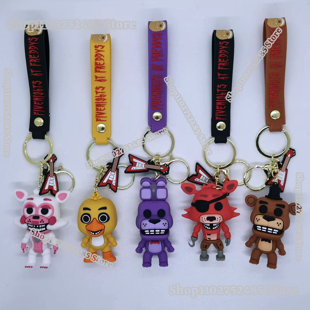 Carabiner Keychain - 5 adet Karikatür Anime FNAF Figür