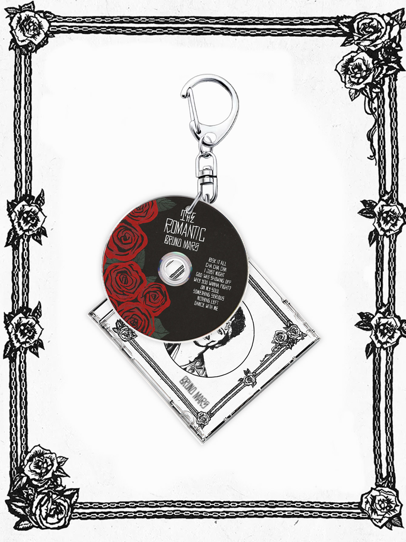 Carabiner Keychain - Bruno Anahtarlık, Romantik, Mars, Albüm Anahtarlığı,