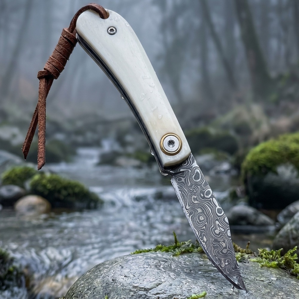 Edc Daily Carry - Açık Hava Katlanır Bıçak Boğa Kemiği