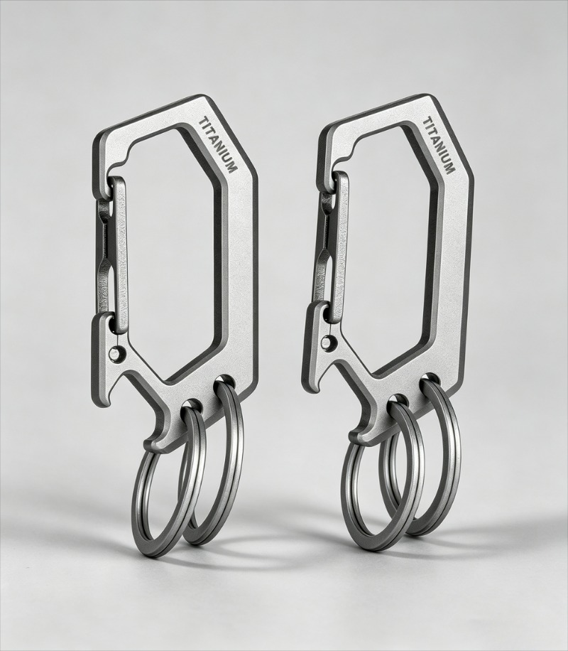 Bottle Opener Keyring - Titanyum Alaşımlı Balık Kılçığı Anahtarlık Klipsi